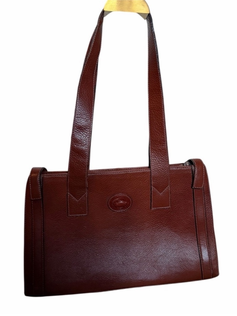 Vintage Deep Brown Leather Shoulder Bag
